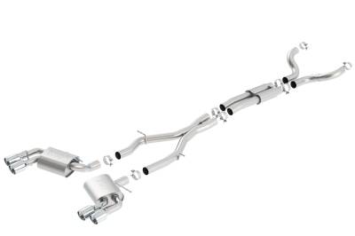 Borla - Borla 140687 S-Type Cat-Back Exhaust Dual Split Rear Exit for 16-24 Camaro SS