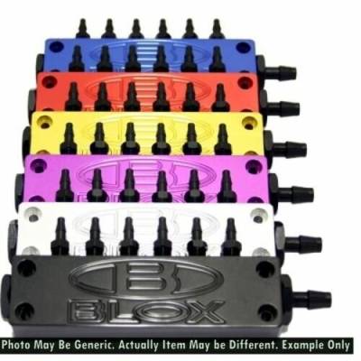 BLOX - BLOX Racing BXAC-00403-PR Billet 6-Port Vacuum Manifold Kit Purple