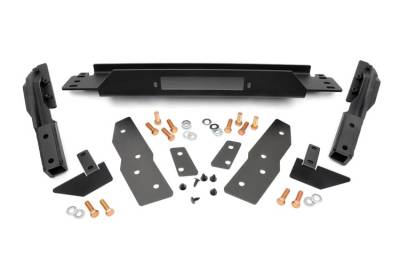 Rough Country Suspension Systems - Rough Country 1064 Front Winch Mount Plate Black for Grand Cherokee WJ