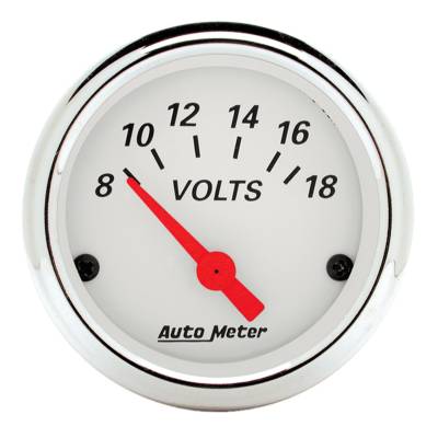 AutoMeter - AutoMeter 1391 Air-Core Arctic White Volt Meter Gauge 8-18V 2-1/16"
