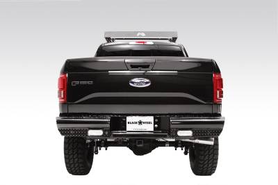 Fab Fours - Fab Fours FF15-T3250-1 Black Steel Ranch Rear Bumper for 15-20 Ford F150