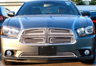 APS - APS Wire Mesh Grille Polish for 11-14 Dodge Charger GR04GFH74T