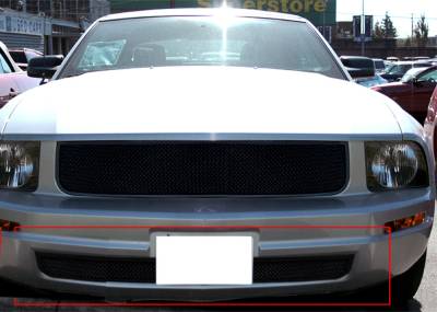 APS - APS Wire Mesh Bumper Grille Black 05-09 Ford Mustang V6 GR06GFJ17H