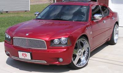 APS - APS Wire Mesh Grille Polish for 05-10 Dodge Charger GR04GEC20S