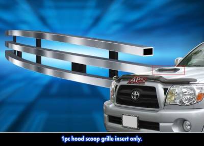 APS - APS Stainless Billet Hood Grille Brushed for 05-11 Toyota Tacoma GR20FFE01C