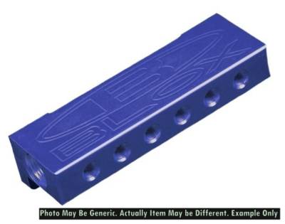 BLOX - BLOX Racing BXAC-00403-BL Billet 6-Port Vacuum Manifold Kit Blue