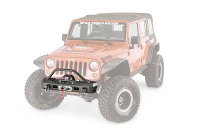 Warn - Warn 101450 Elite Stubby Front Bumper w/Guard Tube for 07-18 Jeep Wrangler JK