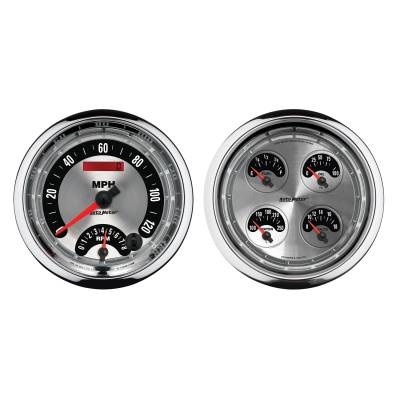 AutoMeter - AutoMeter 1205 AM 5 Quad Gauge Kit 8K RPM/120 MPH/100 PSI/100-250F/8-18V/240-3