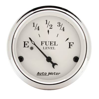 AutoMeter - AutoMeter 1606 Old Tyme White Air-Core Fuel Level Gauge 240-33Ohm 2-1/16"