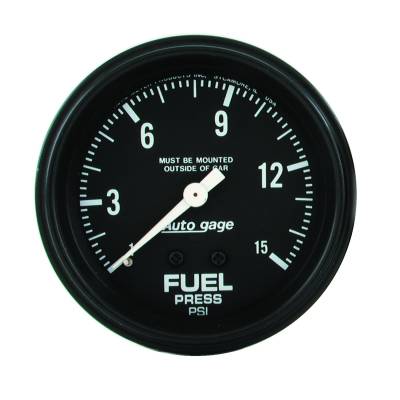 AutoMeter - AutoMeter 2311 Autogage Fuel Pressure Mechanical Gauge 0-15PSI 2-5/8" Full Sweep