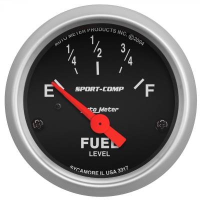 AutoMeter - AutoMeter 3317 Sport-Comp Air Core Fuel Level Gauge 0-30Ohm 2-1/16" SSE