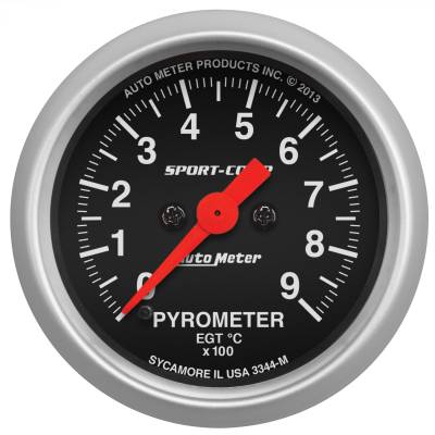 AutoMeter - AutoMeter 3344-M Sport-Comp Pyrometer Gauge 0-900 -DEG C 2-1/16" Stepper Motor