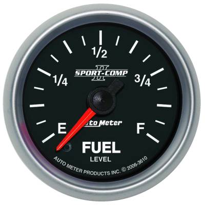 AutoMeter - AutoMeter 3610 Sport-Comp II Fuel Level Gauge 0-280Ohm 2-1/16" Programmable
