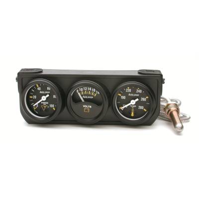 AutoMeter - AutoMeter 2396 Console Gauge Oil/Volt/Water Mech Temp Blk 100 PSI/280F/18V 1.5"
