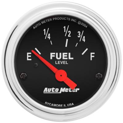 AutoMeter - AutoMeter 2515 Traditional Chrome Fuel Level Gauge 73-10Ohm 2-1/16" for Ford