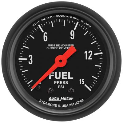 AutoMeter - AutoMeter 2603 Z-Series Fuel Pressure Mech Gauge 0-15PSI 2-1/16" Full Sweep