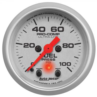 AutoMeter - AutoMeter 4371 Ultra-Lite Electric Fuel Pressure Gauge 0-100 PSI 2-1/16"