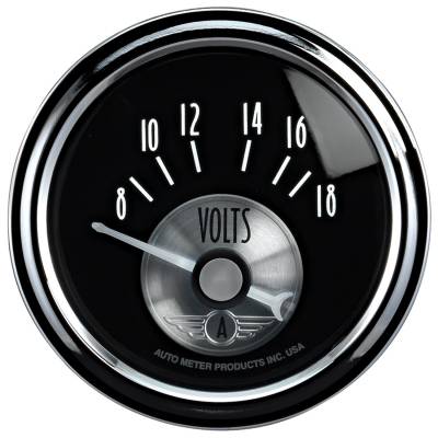 AutoMeter - AutoMeter 2093 Prestige Black Diamond Air Core Voltmeter Gauge 8-18V 2-1/16"