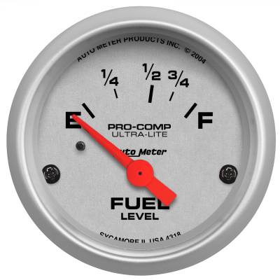 AutoMeter - AutoMeter 4318 Ultra-Lite Air Core Fuel Level Gauge 16-158Ohm 2-1/16"