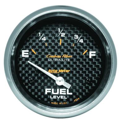 AutoMeter - AutoMeter 4814 Air Core Carbon Fiber Fuel Level Gauge 0-90Ohm 2-5/8" SSE