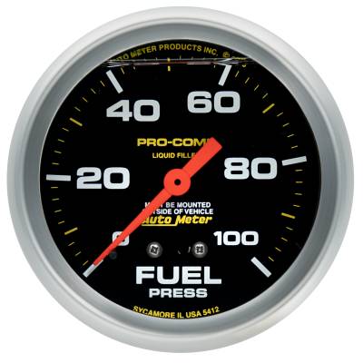 AutoMeter - AutoMeter 5412 Pro-Comp Mech Fuel Pressure Liquid Filled Gauge 0-100PSI 2-5/8"