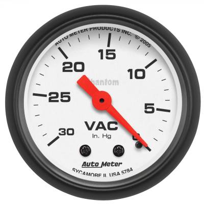 AutoMeter - AutoMeter 5784 Phantom Vacuum Pressure Gauge 0-30" HG 2-1/16"