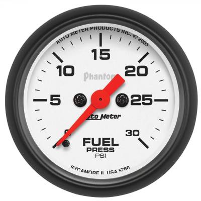 AutoMeter - AutoMeter 5760 Phantom Fuel Pressure Gauge 30PSI 2-1/16" Stepper Motor