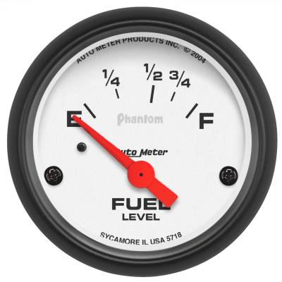 AutoMeter - AutoMeter 5718 Air Core Phantom Electric Fuel Level Gauge 16-158Ohm 2-1/16"