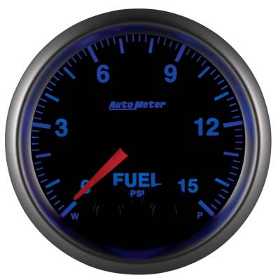 AutoMeter - AutoMeter 5667 Elite Series Fuel Pressure Gauge 0-15PSI 2-1/16" Stepper Motor