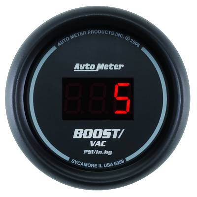 AutoMeter - AutoMeter 6359 Sport-Comp Boost/Vacuum Gauge 30" HG/30PSI 2-1/16"