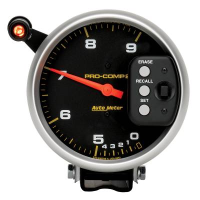 AutoMeter - AutoMeter 6852 Pedestal Tach Dual Range w/Quick Lite & Peak Memory 9K RPM 5"