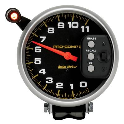 AutoMeter - AutoMeter 6857 Pro-Comp Pedestal Tach w/Quick Lite & Peak Memory 11K RPM 5"