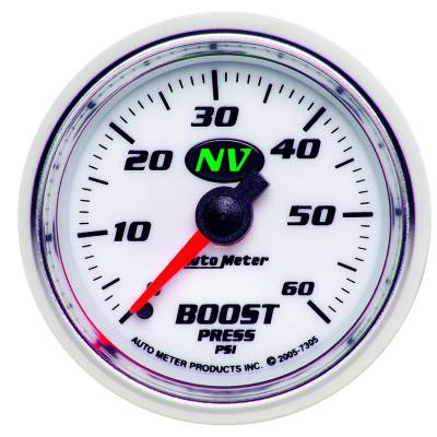 AutoMeter - AutoMeter 7305 NV Mechanical Boost Gauge 0-60 PSI 2-1/16"