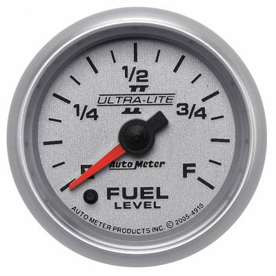 AutoMeter - AutoMeter 4910 Ultra-Lite II Fuel Level Gauge 0-280Ohm 2-1/16" Stepper Motor