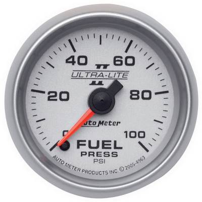 AutoMeter - AutoMeter 4963 Ultra-Lite II Fuel Pressure Gauge 0-100PSI 2-1/16" Stepper Motor