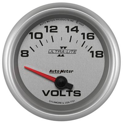 AutoMeter - AutoMeter 7791 Ultra-Lite II Electric Volt Meter Gauge 8-18V 2-5/8"