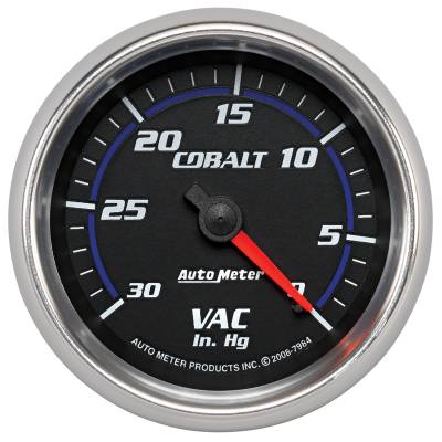 AutoMeter - AutoMeter 7984 Cobalt Vacuum Guage 2-5/8" Full Sweep 0-30IN HG