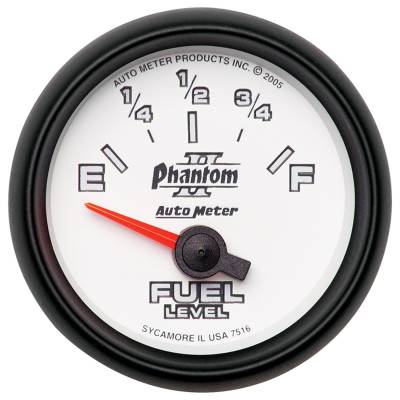 AutoMeter - AutoMeter 7516 Air Core Phantom II Fuel Level Gauge 240-33Ohm 2-1/16" SSE