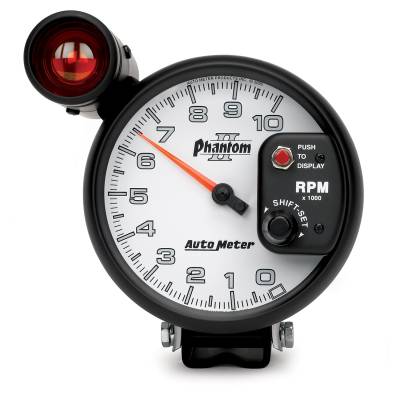 AutoMeter - AutoMeter 7599 Phantom II Pedestal Tachometer Gauge 0-10000RPM 5"