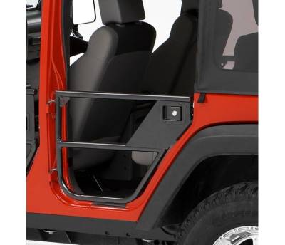 Bestop - Bestop 51827-01 Rear Element Tube Doors Matte Black for 07-18 Wrangler JK 4DR