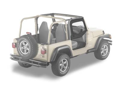 Bestop - Bestop 51790-15 Front Upper Soft Half Doors Black Denim for 97-06 Wrangler TJ