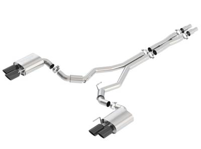 Borla - Borla 140745BC S-Type Cat-Back Exhaust Dual Split Rear Exit for 18-23 Mustang GT