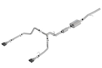 Borla - Borla 140774BC S-Type Cat-Back Exhaust Dual Rear Exit 19-23 Sra/Silv 1500 6.2L