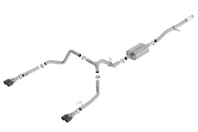 Borla - Borla 140770BC S-Type Cat-Back Exhaust One Split RR Exit 19-26 Sra/Silv 1500 5.3