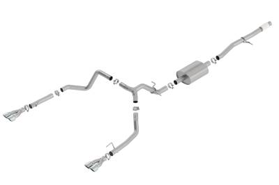 Borla - Borla 140781 S-Type Cat-Back Exhaust Dual Split RR Exit 19-26 Sra/Silv 1500 5.3L