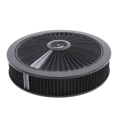 Edelbrock - Edelbrock 43662 Pro-Flo Black Round 14" Air Cleaner w/3" Pro-Flo Element Black