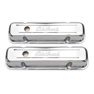 Edelbrock - Edelbrock 4457 Chrome Tall Profile Signature Series Valve Cover for 62-79 PON V8