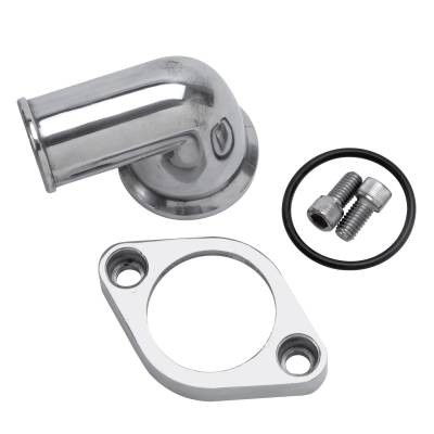 Edelbrock - Edelbrock 4818 90-DEG Polished Aluminum Waterneck for Chevy 4.3L V6 & Chevy V8