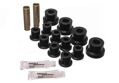 Energy Suspension - Energy Suspension 2.2102G Leaf Spring Bushing Set Front Polyurethane Black