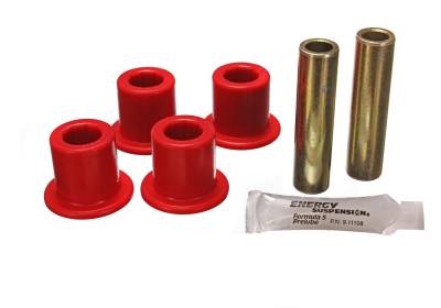 Energy Suspension - Energy Suspension 2.2110R Shackle Bushing Set Front/Rear Polyurethane Red